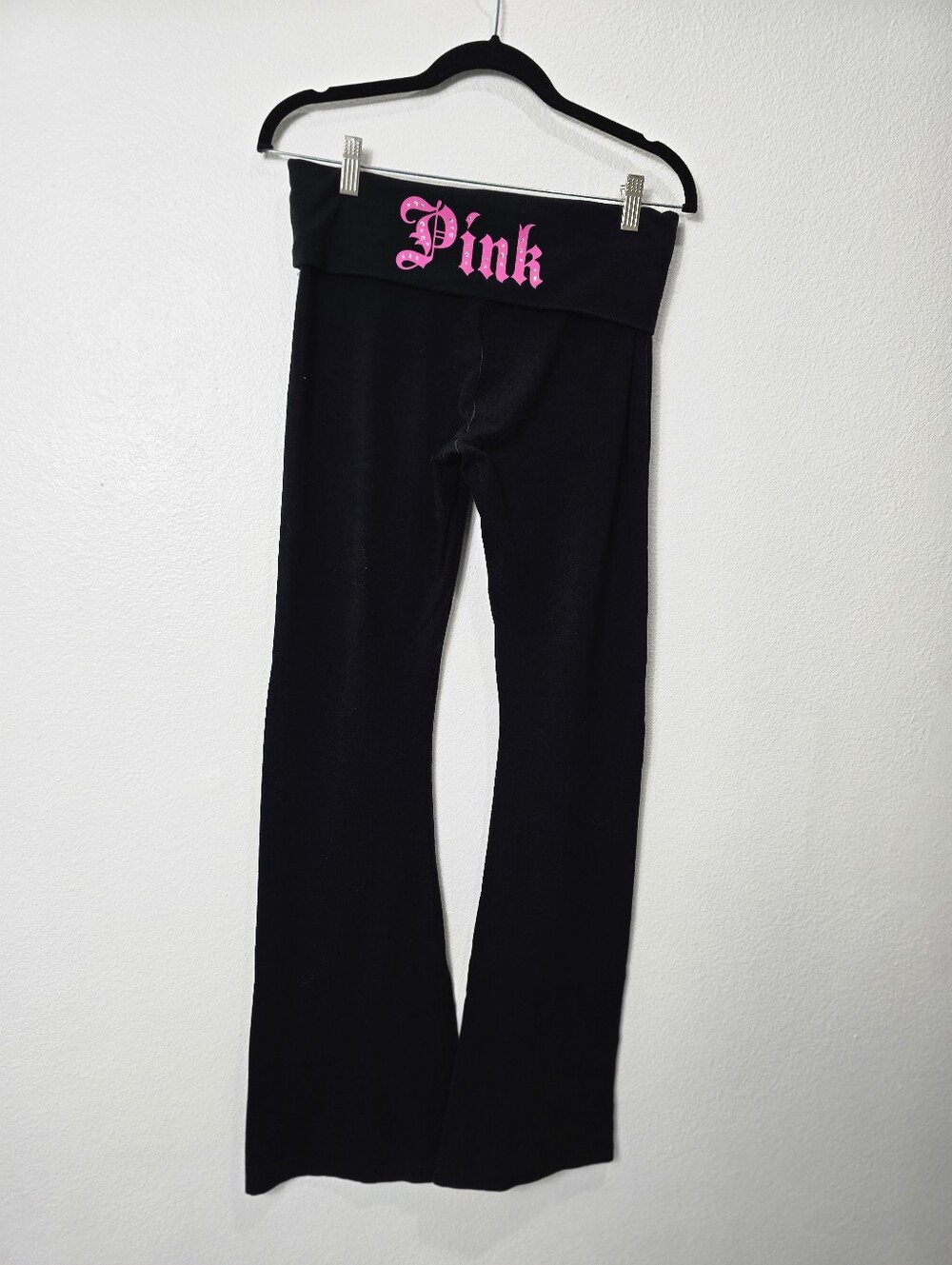 Victoria's Secret PINK Y2K  Bling Yoga  Fold-Over Leggings Pants.